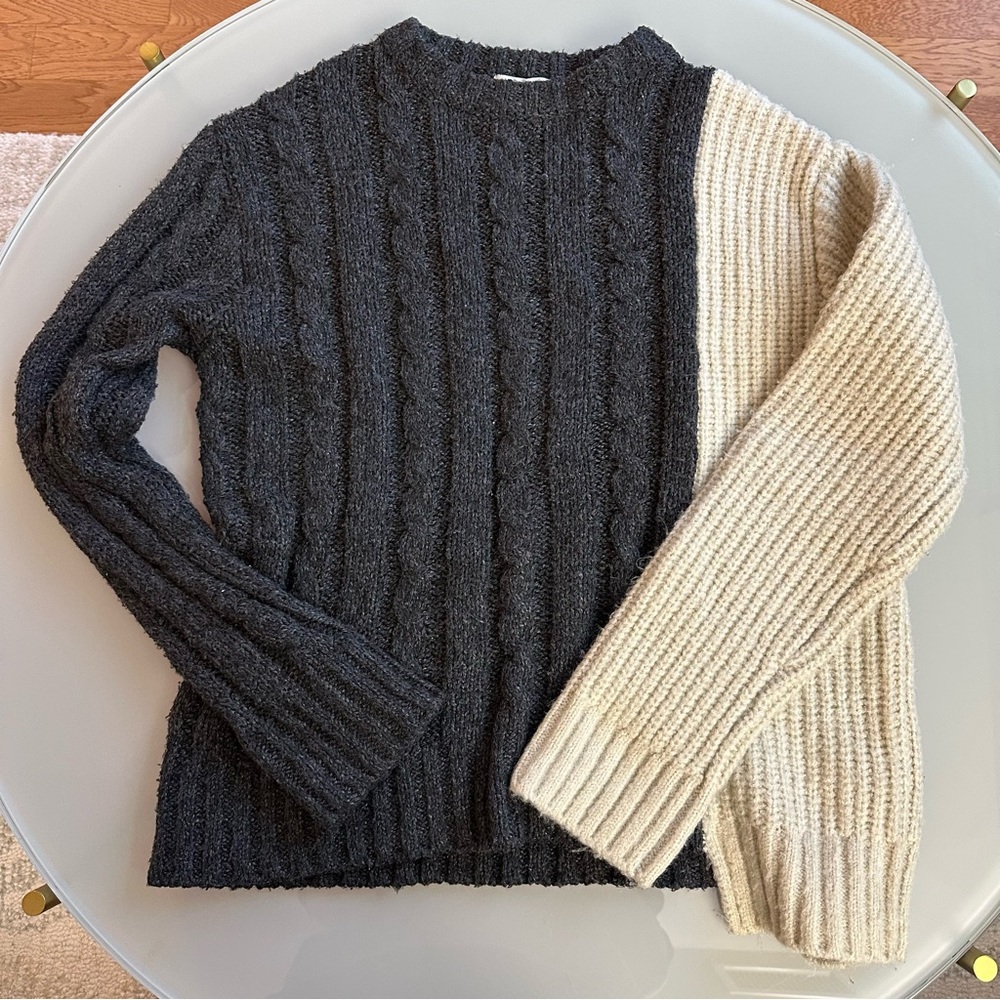 PRMA Colorblock Asymmetrical Hem Sweater